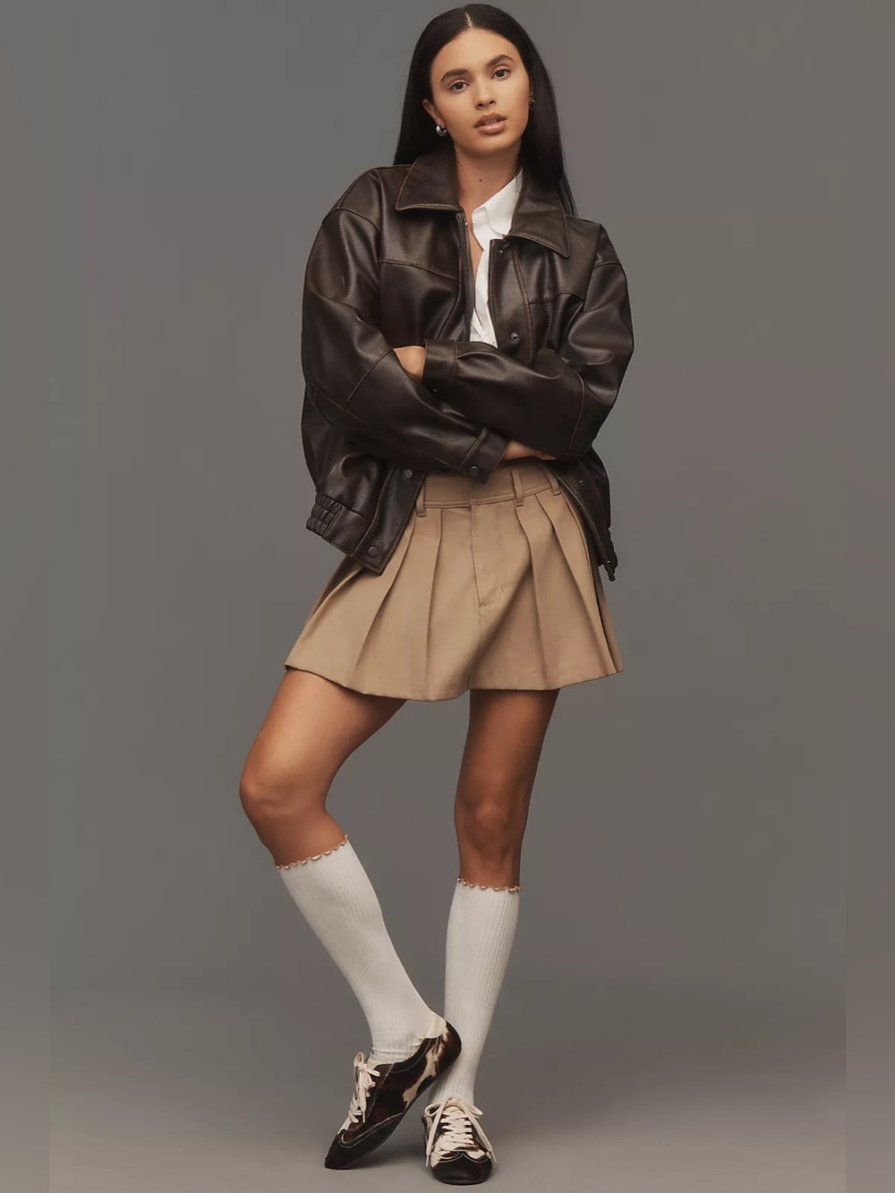 NWOT Anthro Reagan Faux Leather Bomber by Pilcro